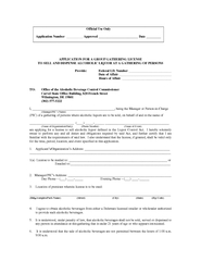 APPLICATION FOR A GROUP GATHERING LICENSETO SELL AND DISPENSE ALCOHOLI