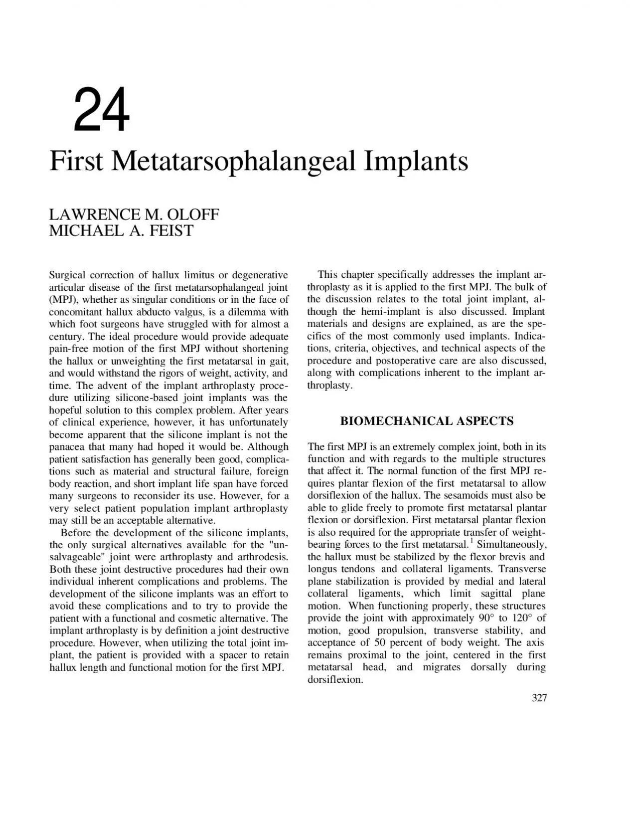 PDF-First Metatarsophalangeal Implants