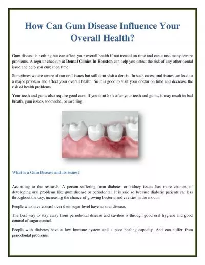 How Can Gum Disease Influence Your Overall Health?
