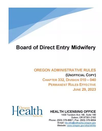 Board of Direct Entry Midwifery