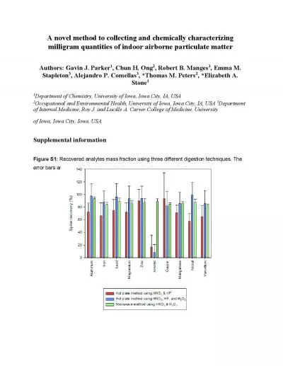 A novel method collect and chemicallycharacterize milligram quantities