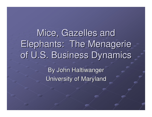 Mice, Gazelles and Mice, Gazelles and Elephants:  The Menagerie Elepha