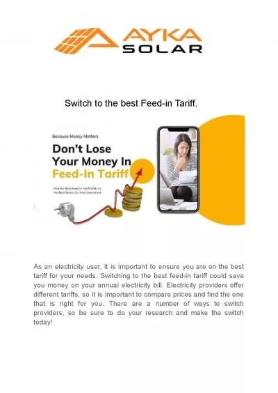 Switch to the best Feed-in Tariff.