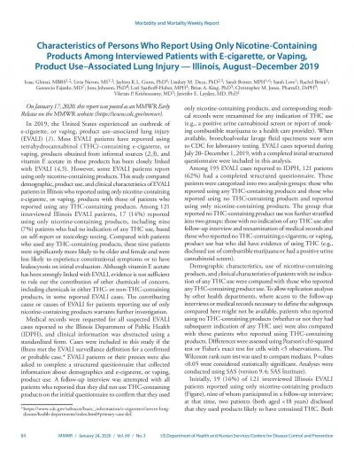 Morbidity and Mortality Weekly Report 84 MMWR  January 24 2020  Vol