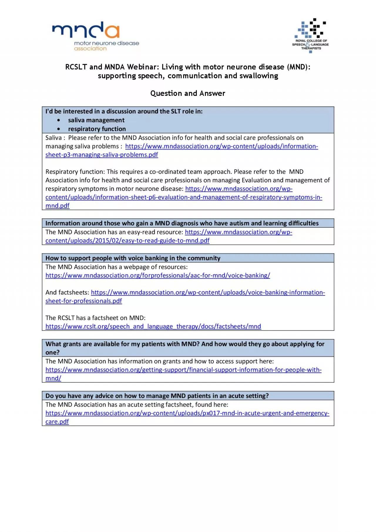 PDF-RCSLT and MNDA Webinar Living with motor neurone disease MND