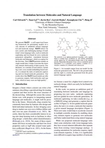 TranslationbetweenMoleculesandNaturalLanguageCarlEdwards1TuanLai12