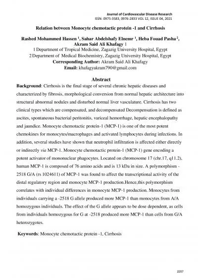 Journal of Cardiovascular Disease Research