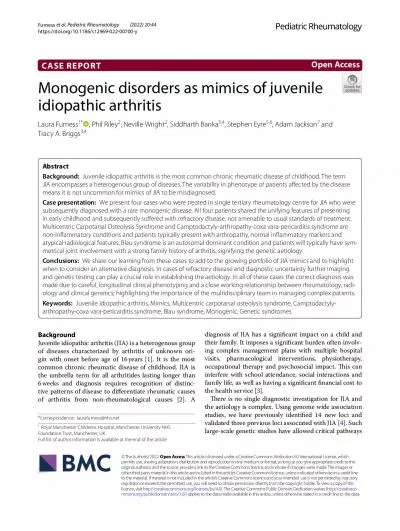 Page 2 of 10Furnessetal Pediatric Rheumatology           2022 20