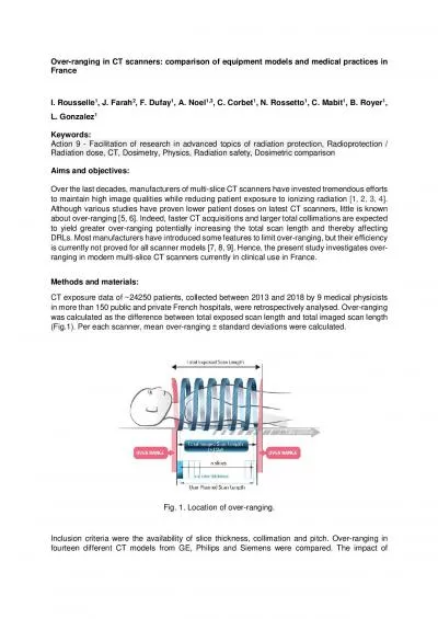 Overranging in CT scanners comparison of equipment models and medica