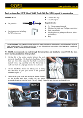 Instructions for GFB Short Shift Basic Kit for STi 6 speed transmissio