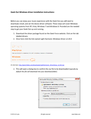 Geek Out Windows driver installation instructions: Before you can enjo
