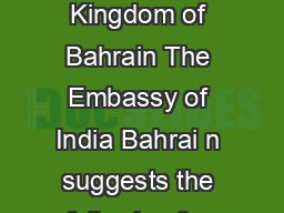 Predeparture advisory For Indian workers seeking employment in the Kingdom of Bahrain