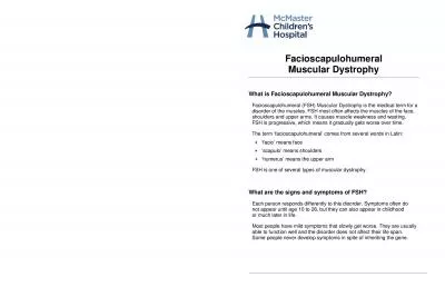 Facioscapulohumeral Muscular Dystrophy