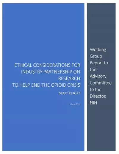 ETHICAL CONSIDERATIONS FOR INDUSTRY PARTNERSHIP ON RESEARCHTO HELP END