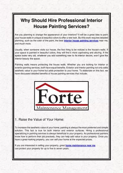 Why Should Hire Professional Interior House Painting Services?