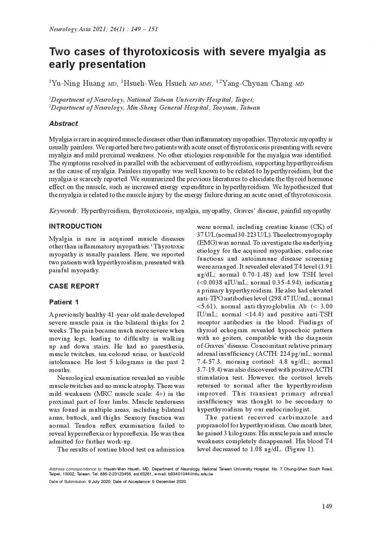 PDF-resulting in myalgia and fatigability In conclusion we reported two