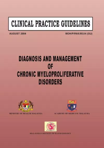 Diagnosis and Management Chronic Myeloproliferative Disorders