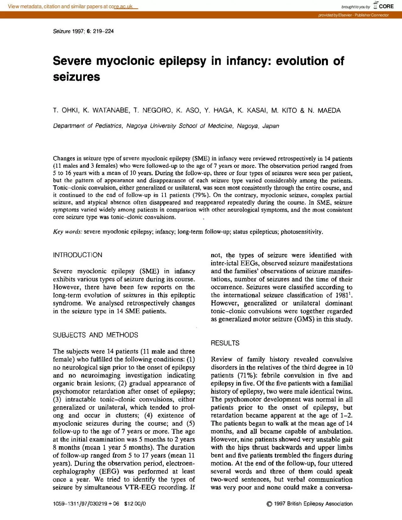 PDF-Severe myoclonic epilepsy in infancy evolution of seizures