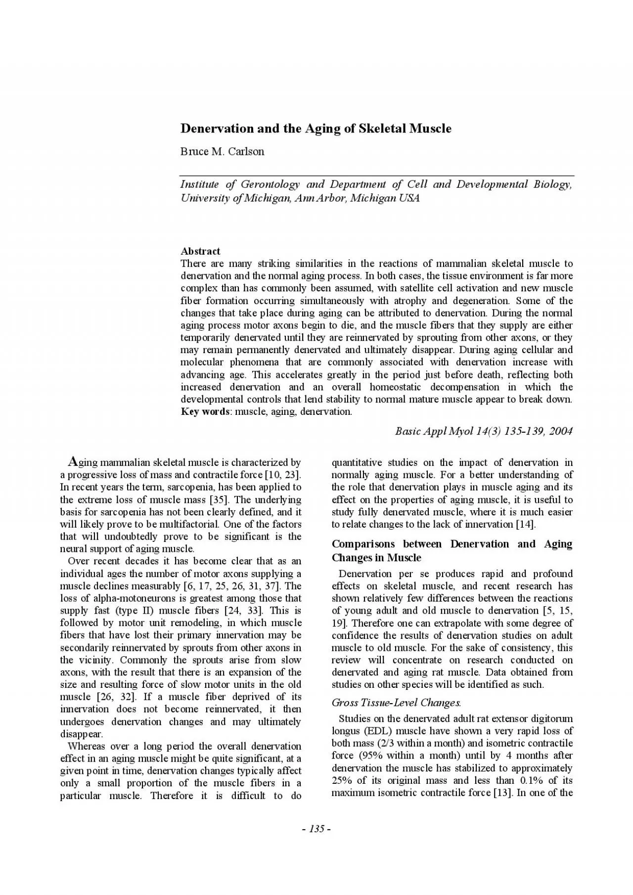 PDF-135 Denervation and the Aging of Skeletal Muscle Institute of Geron