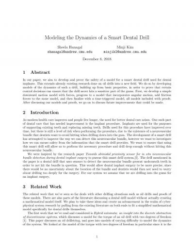 ModelingtheDynamicsofaSmartDentalDrillSheelaHanagalshanagalandrewcmu