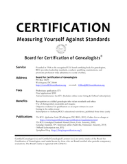 CertificationCertified Genealogist () and Certified Genealogical Lectu