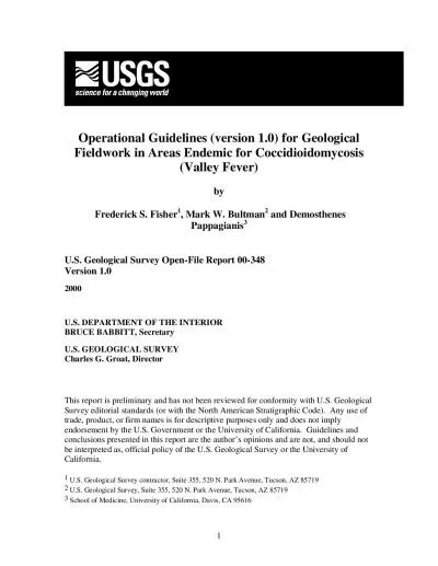 Operational Guidelines version 10 for Geological Fieldwork in Ar