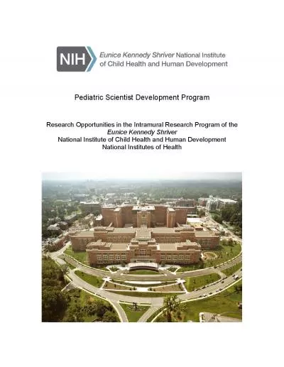 Pediatric Scientist Development ProgramResearch Opportunities in theIn