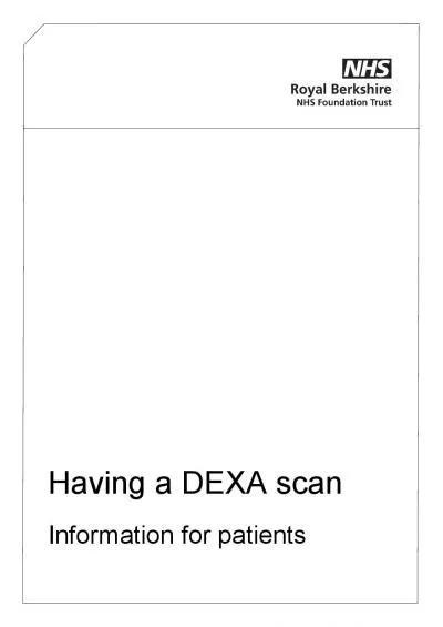 Having a DEXA scannformation for patients