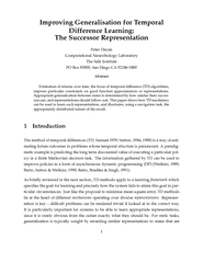 Improving Generalisation for Temporal Difference Learning: The Successor Representation