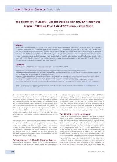 The Treatment of Diabetic Macular Oedema with ILUVIEN Intravitreal Imp