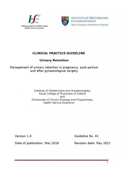 CLINICAL PRACTICE GUIDELINE