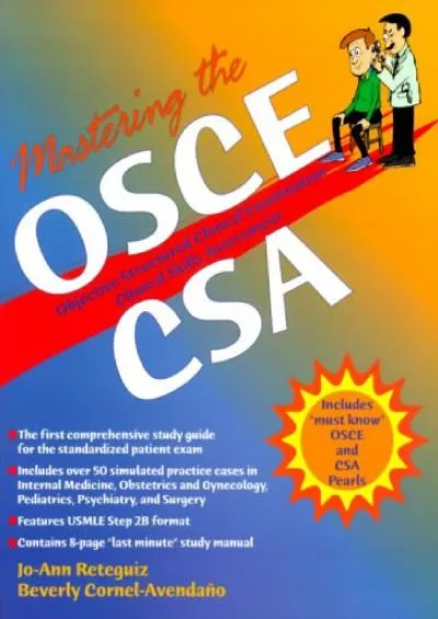 (DOWNLOAD)-Mastering the OSCE/CSA: Objective Structured Clinical Examination/Clinical Skills Assessment