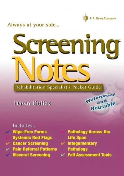(EBOOK)-Screening Notes Rehabilitation Specialist\'s Pocket Guide (Davis Notes)