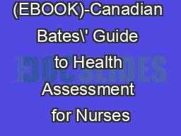 (EBOOK)-Canadian Bates\' Guide to Health Assessment for Nurses