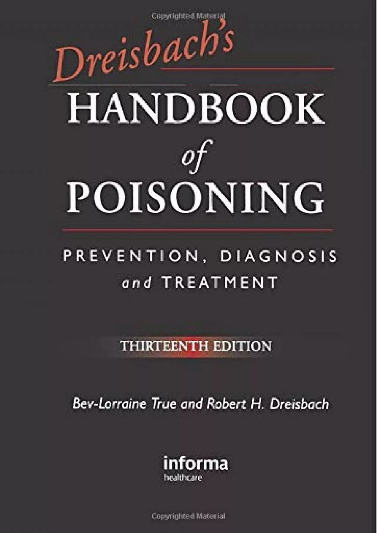 PDF-(READ)-Dreisbach’s HANDBOOK of POISONING: Prevention, Diagnosis and Treatment