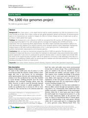 DATANOTEOpenAccessThe3,000ricegenomesprojectThe3,000ricegenomesproject