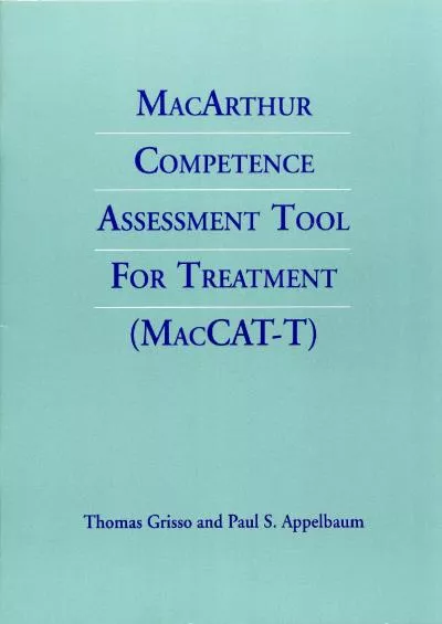 (EBOOK)-Macarthur Competence Assessment Tool for Treatment (Maccat-T)