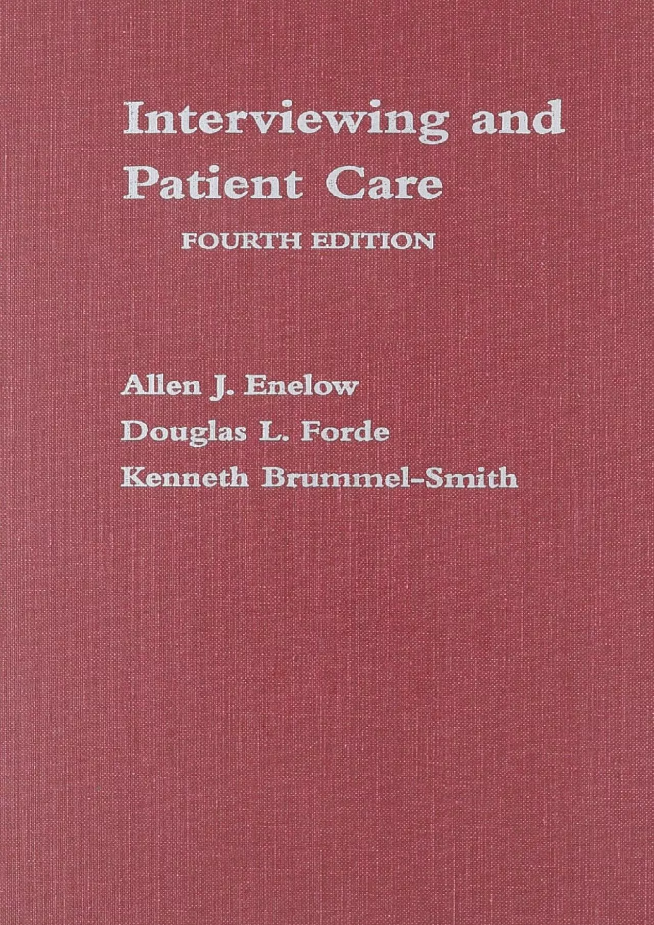 PDF-(DOWNLOAD)-Interviewing and Patient Care