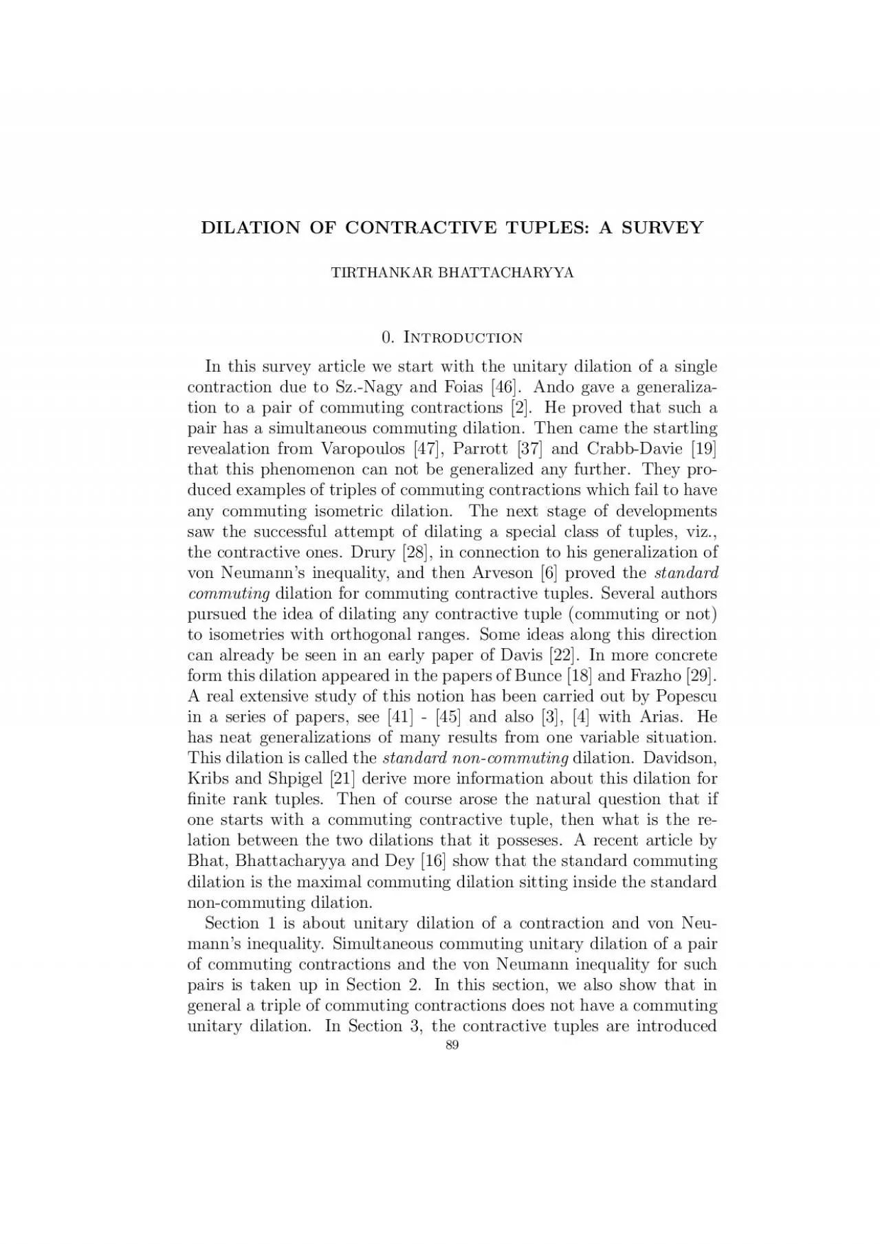 PDF-90TIRTHANKARBHATTACHARYYAandforacommutingcontractivetuplethestandardc