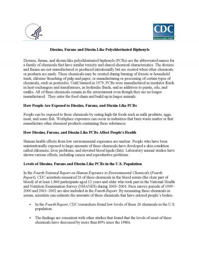 Dioxins furans and dioxinlike polychlorinated biphenyls PCBs are t