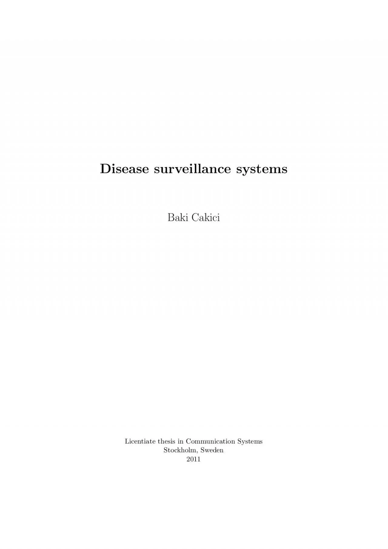 PDF-DiseasesurveillancesystemsBakiCakicicakicikthseUnitforSoftwareandCom