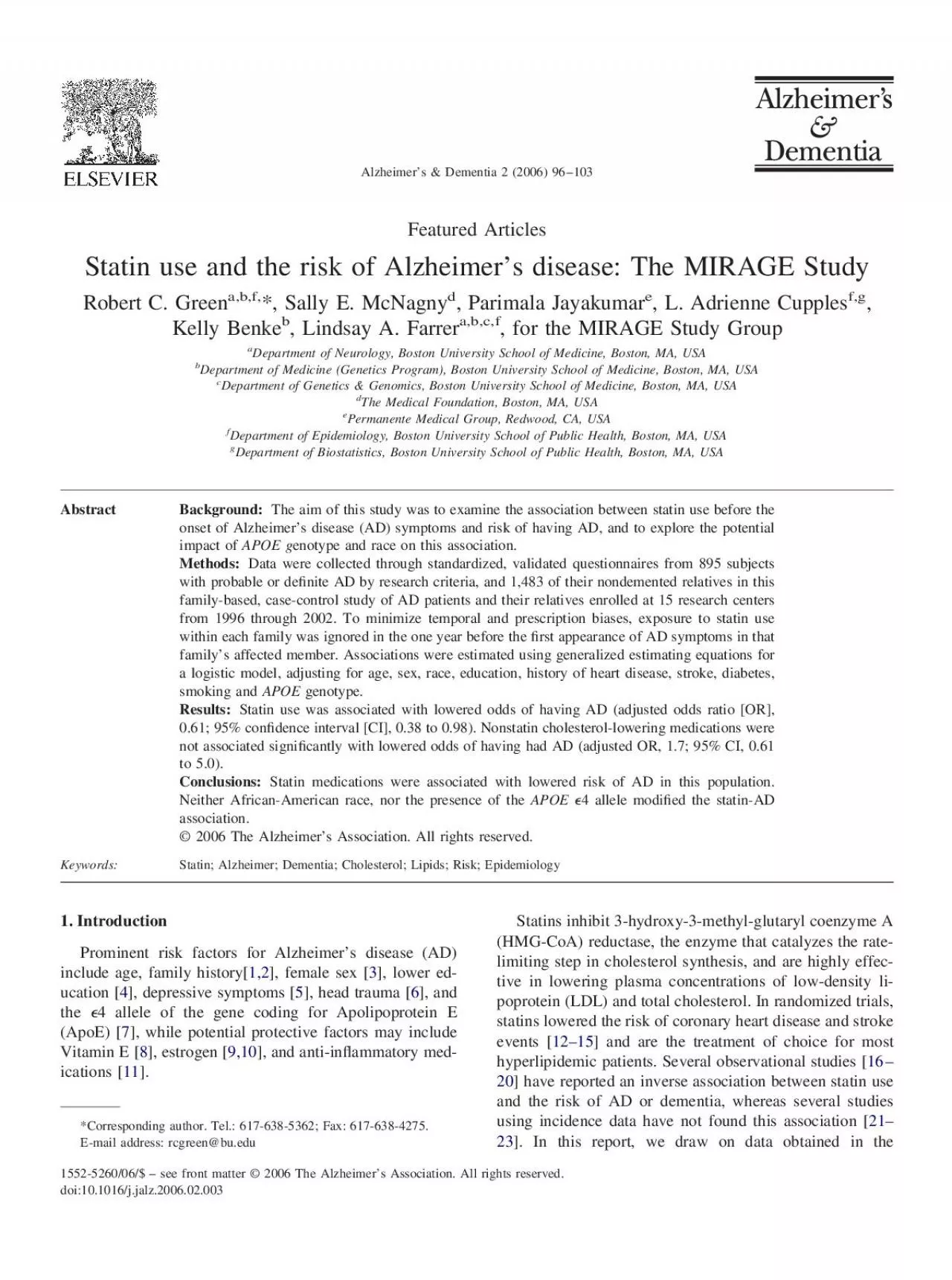 PDF-FeaturedArticlesStatinuseandtheriskofAlzheimer146sdiseaseTheMIRAGE