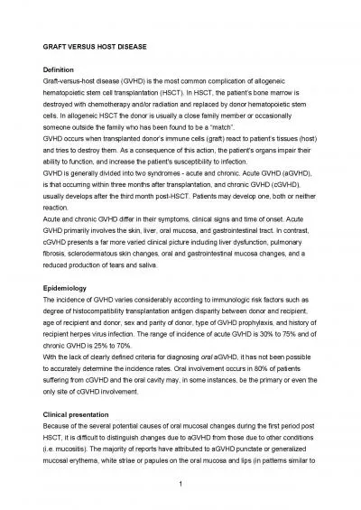 GRAFT VERSUS HOST DISEASE