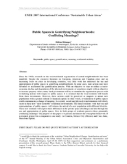 Public Spaces in Gentrifying Neighbourhoods: Conflicting Meanings?   W