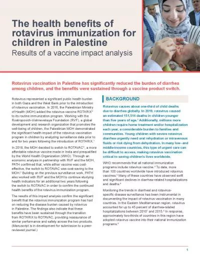 Results of a vaccine impact analysis