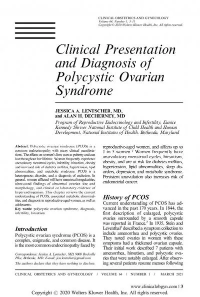 ClinicalPresentationandDiagnosisofPolycysticOvarianJESSICAALENTSCHER