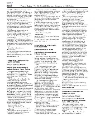 Vol 70 No 235Thursday December 8 2005Notices