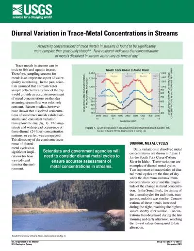 of metals dissolved in stream water vary by time of day