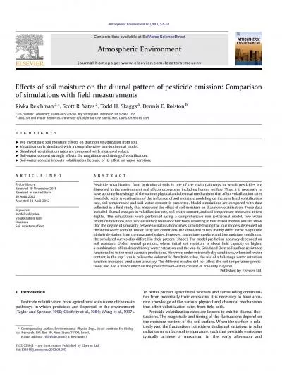 EffectsofsoilmoistureonthediurnalpatternofpesticideemissionComparison