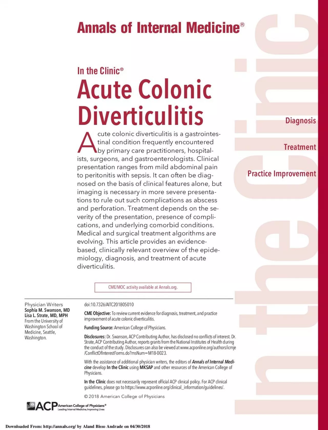 PDF-IntheClinicAcuteColonicPracticeImprovementcutecolonicdiverticulitisisa